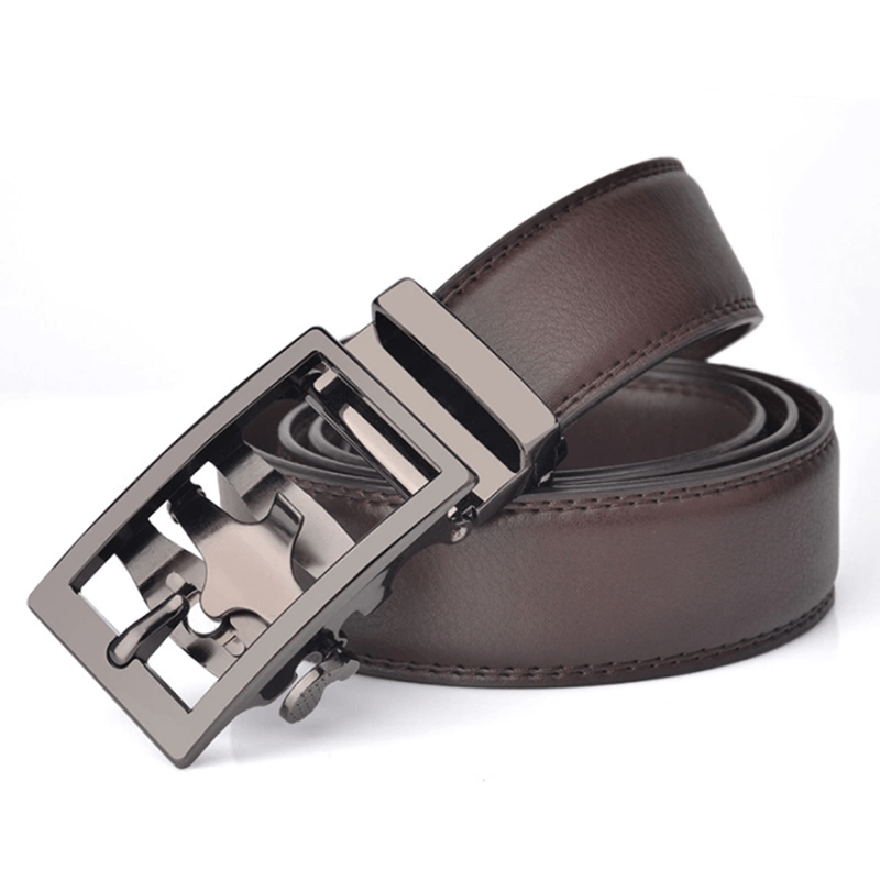 Men's Sophisticated Hollow Automatic Buckle Leather Belt