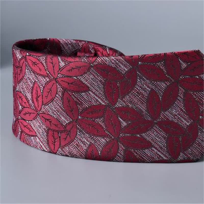 Crimson Men's Vintage Little Leaves Necktie