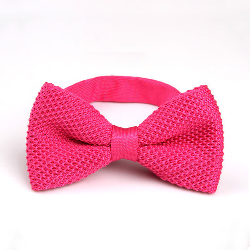 Men's Solid Color Double Layer Knitted Bow Tie