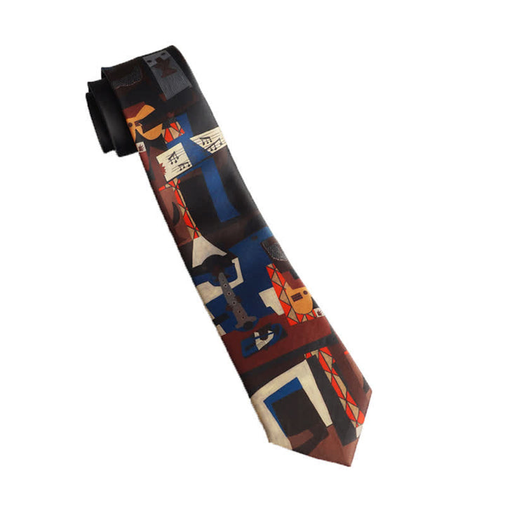 Men's Black & Red Three Musicians Necktie