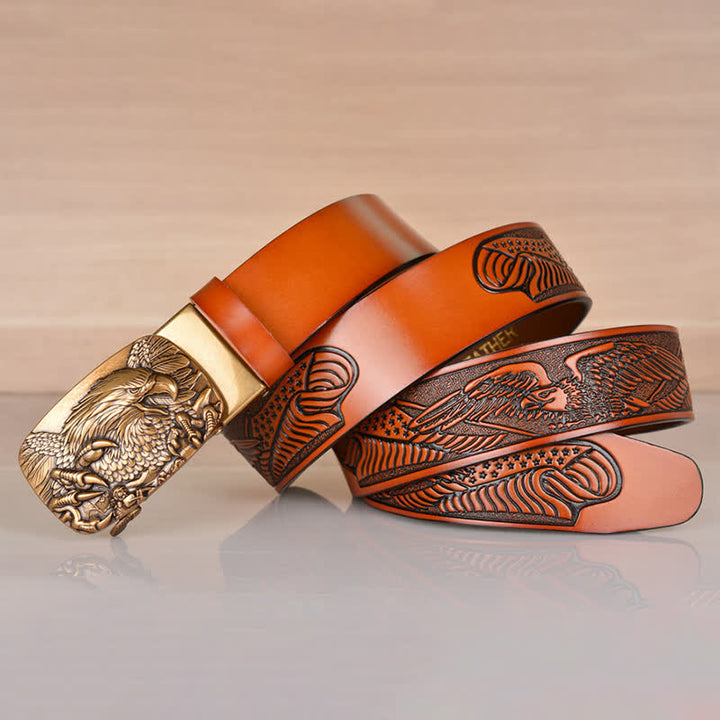 Men's Mighty Eagle Sharp Claw Automatic Buckle Leather Belt