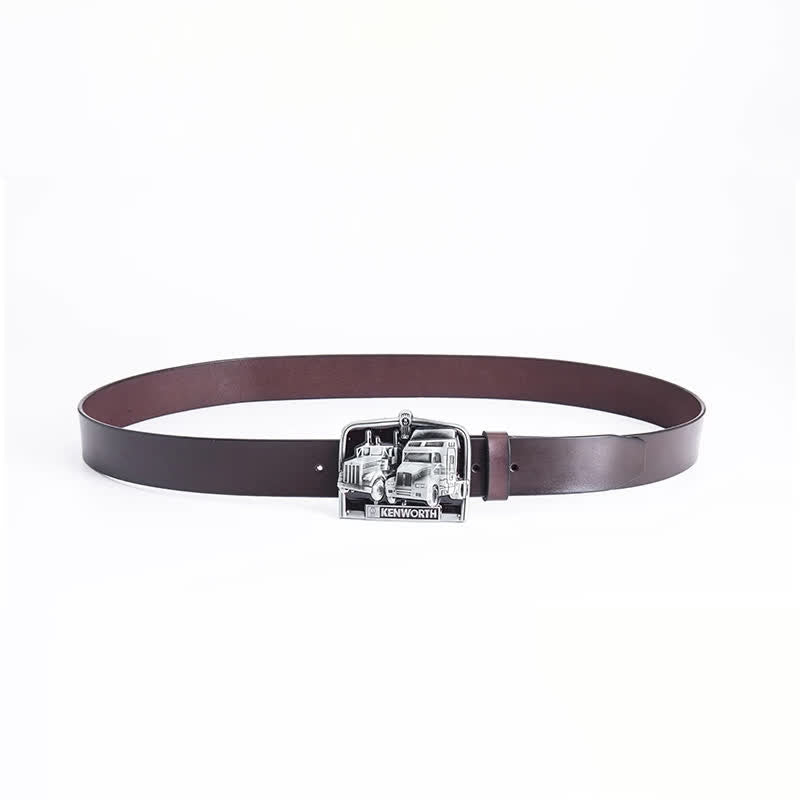 Men's Punk Truck Driver Enamel Buckle Leather Belt