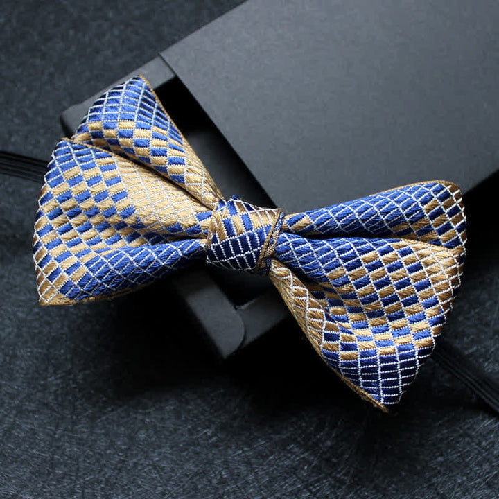 Men's Abstract Pattern Double Layers Bow Tie