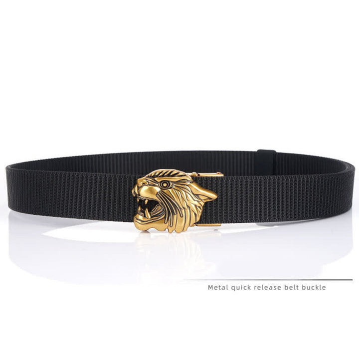 Men's Roaring Tiger Head Nylon Belt