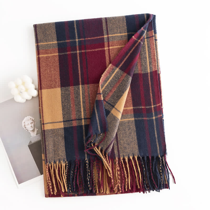 Women's Classic Winter Warm Plaid Scarf