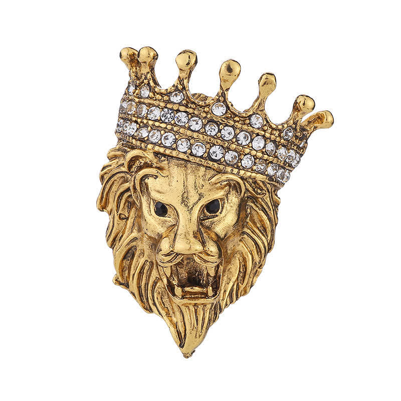 Men's Lordly King Lion Brooch