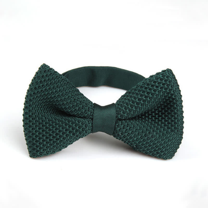 Men's Solid Color Double Layer Knitted Bow Tie