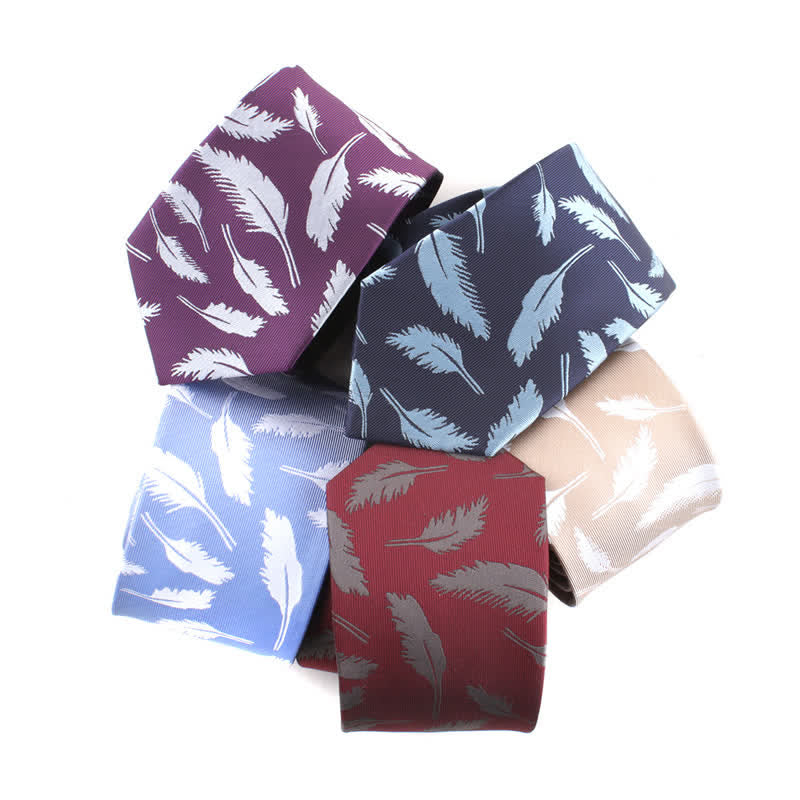 Men's Feather Printing Jacquard Necktie - image 0