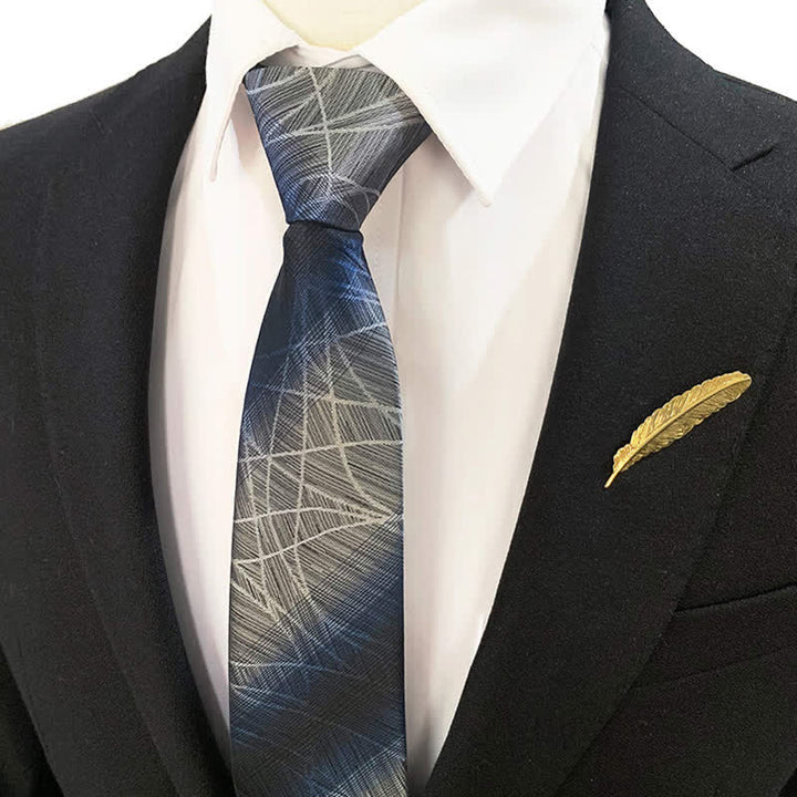 Men's Blue-Gray Zipper Tie Horizon Necktie