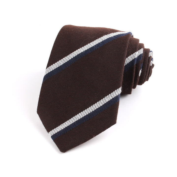 Men's British Soft Wool-like Striped Necktie