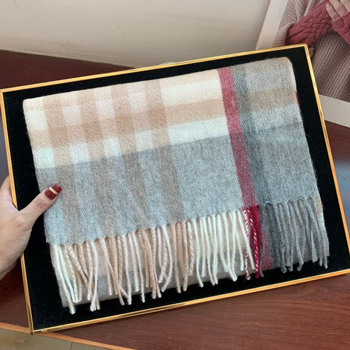 Unisex Lamb Edinburgh Big Warm Plaid Scarf - #26 - image 44