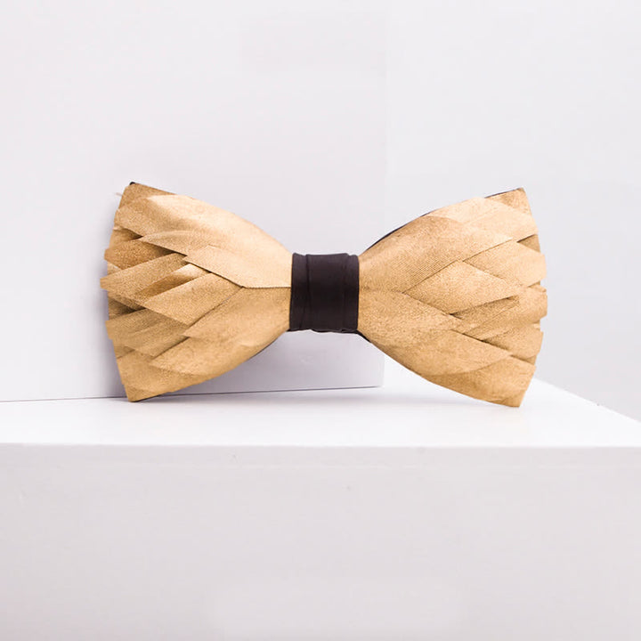 Sunshine Solid Gold Feather Bow Tie