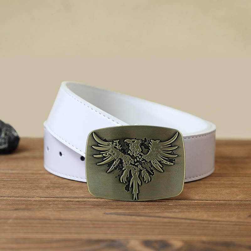 Men's DIY Rising Phoenix Eagle Buckle Leather Belt