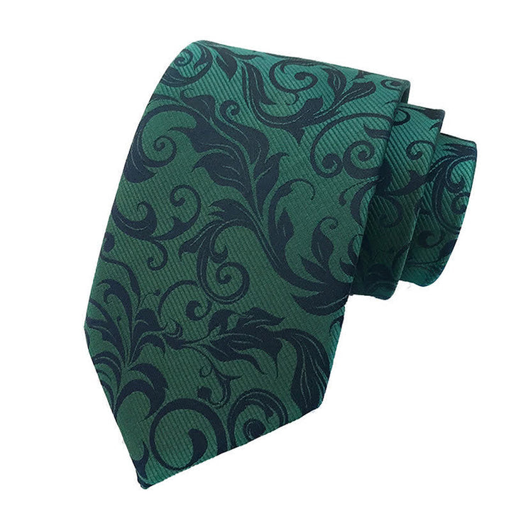 2Pcs Men's Plant Swirl Floral Necktie Set