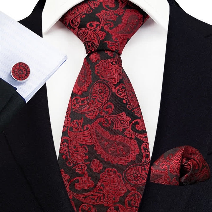 3Pcs Men's Exotic Paisley Necktie Set