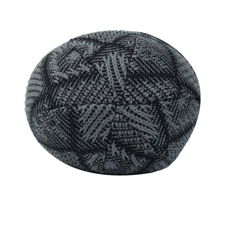 Elastic Skiing Plaid Pattern Beanie Knitted Hat