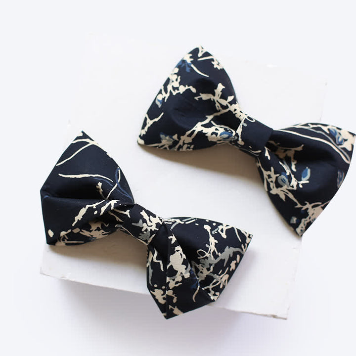 Men's Navy Blue & White Graffiti Bow Tie