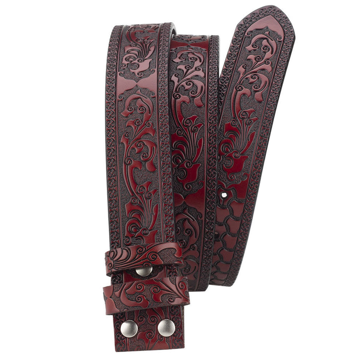 Men's DIY Elk Deer American Flag Buckle Leather Belt