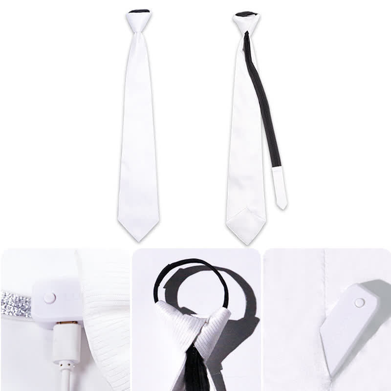 Futuristic Luminous Fiber Optic Glowing Necktie