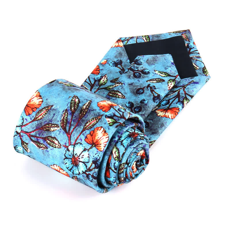 Men's Bright Art Floral Painting Necktie