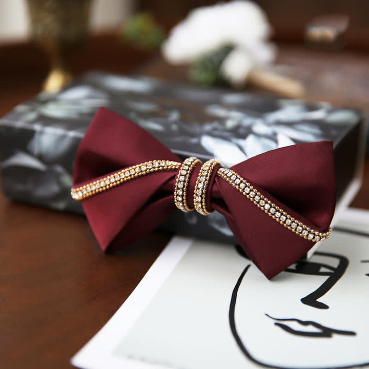 Men's Elegant Chain Bow Tie Pocket Square