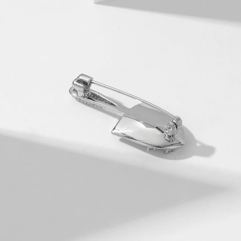 Unisex Plated Mini Shovel Brooch