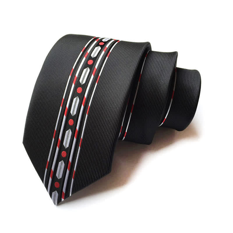 Men's Modern Blitz Lines Striped Necktie - Black - image 1