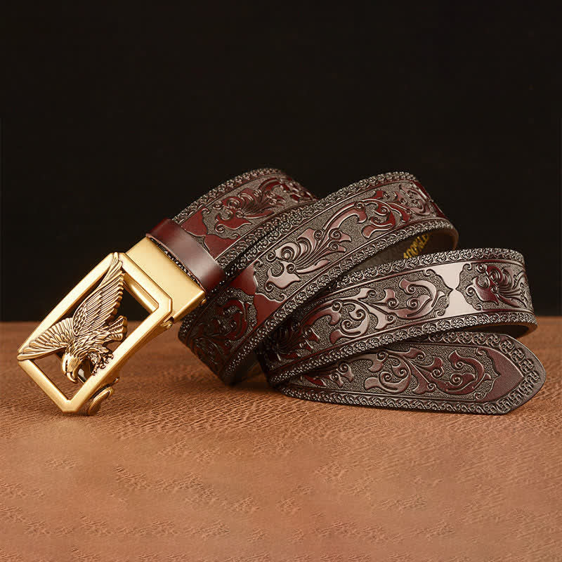 Men's Vintage Hollow Eagle Buckle Leather Belt