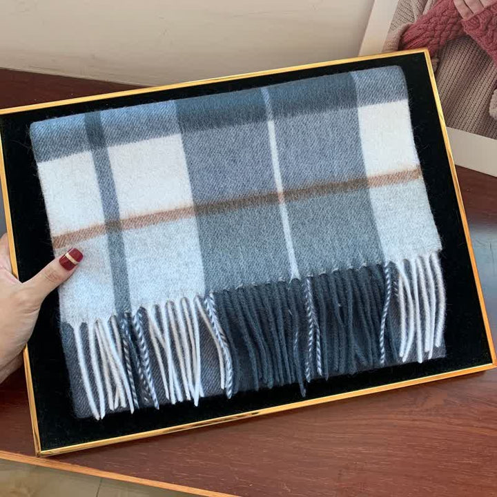 Unisex Lamb Edinburgh Big Warm Plaid Scarf - #25 - image 43