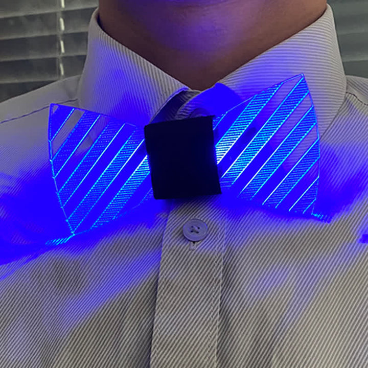 7 Colors Striped Luminous Party Acrylic Bow Tie