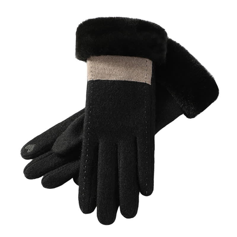 Women's Soft Plush Cozy Heart Touch Screen Gloves