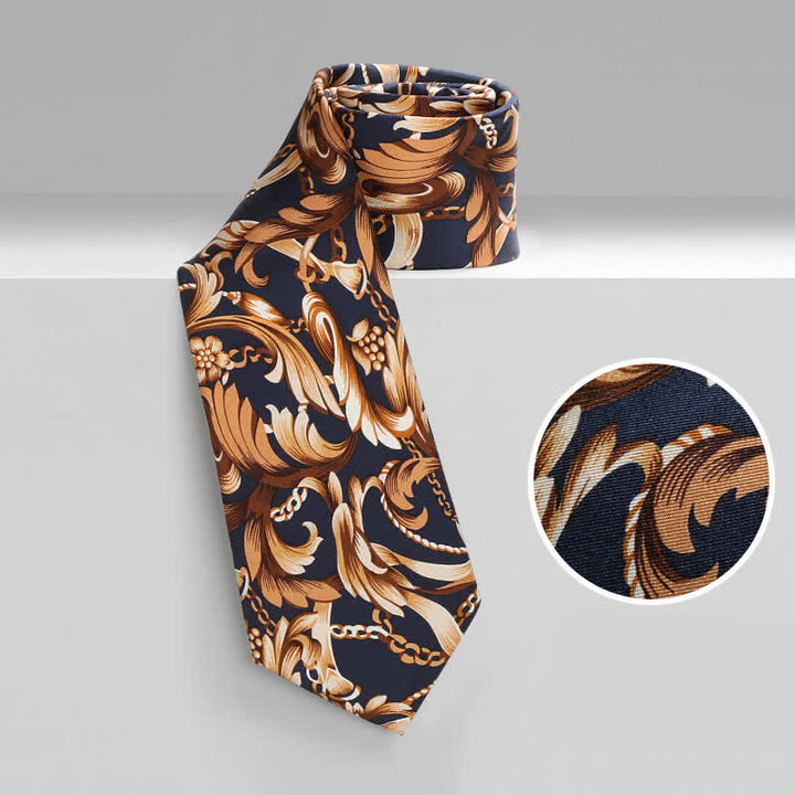 Men's Luxury Art Leaves Floral Necktie