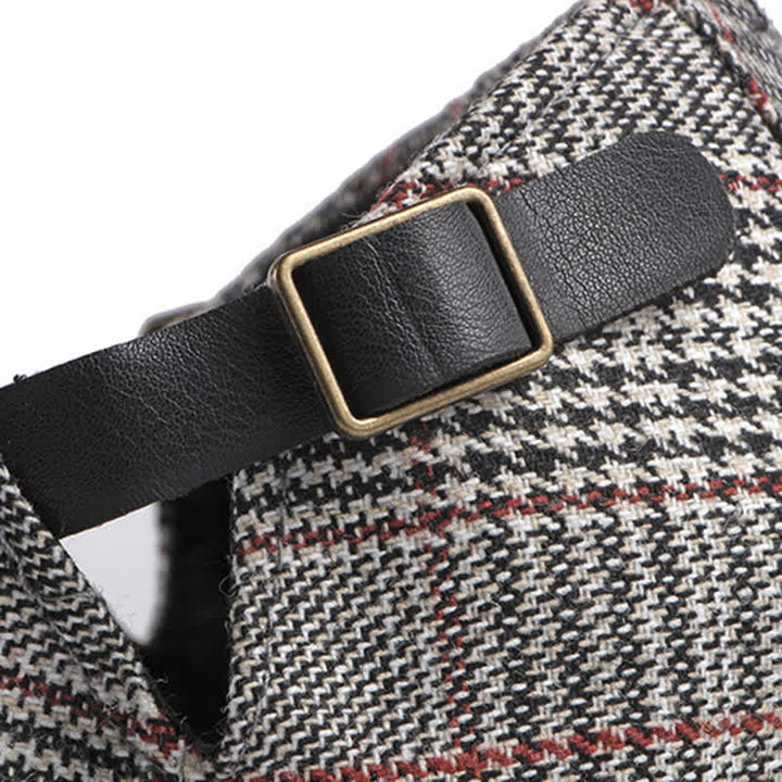 Classic Plaid Beret Cabbie Flat Cap - image 9