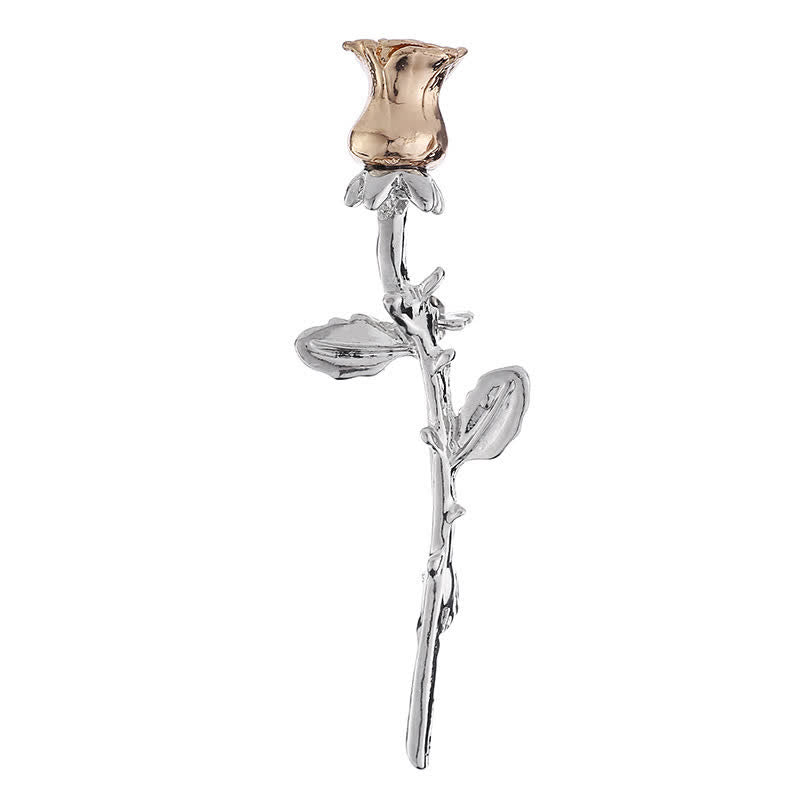 Men's Charming Rose Stem Brooch - image 5