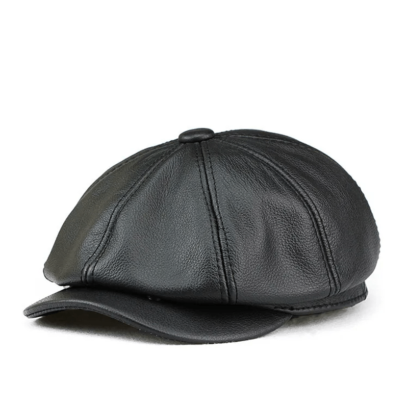 Painter Cowhide Leather Gatsby 8 Panel Beret Cap