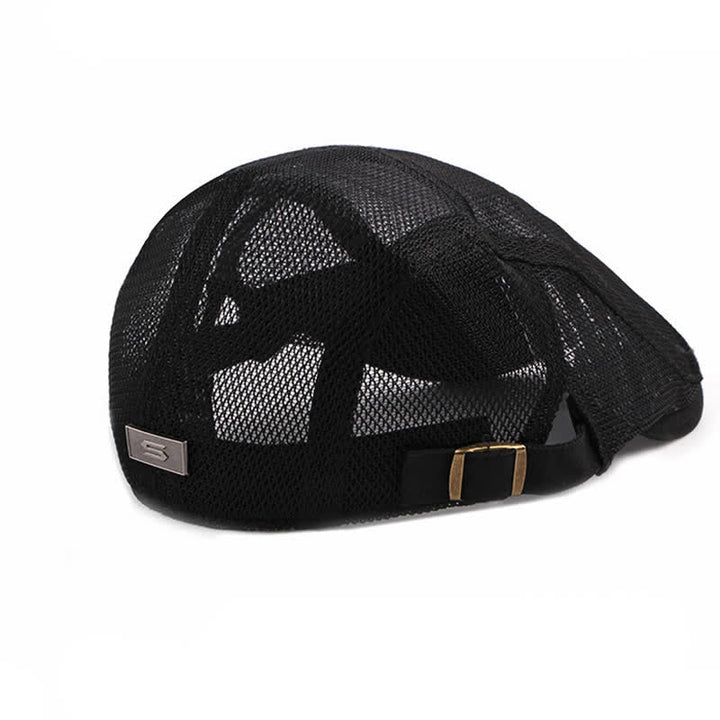 Breathable Sunhat Hollow Mesh Flat Cap Beret