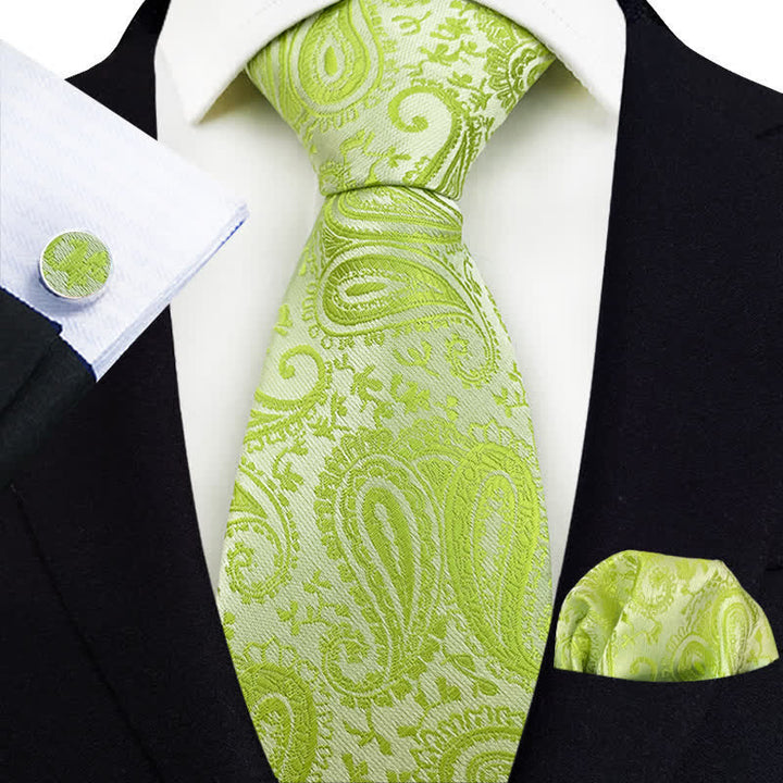 3Pcs Men's Exotic Paisley Necktie Set