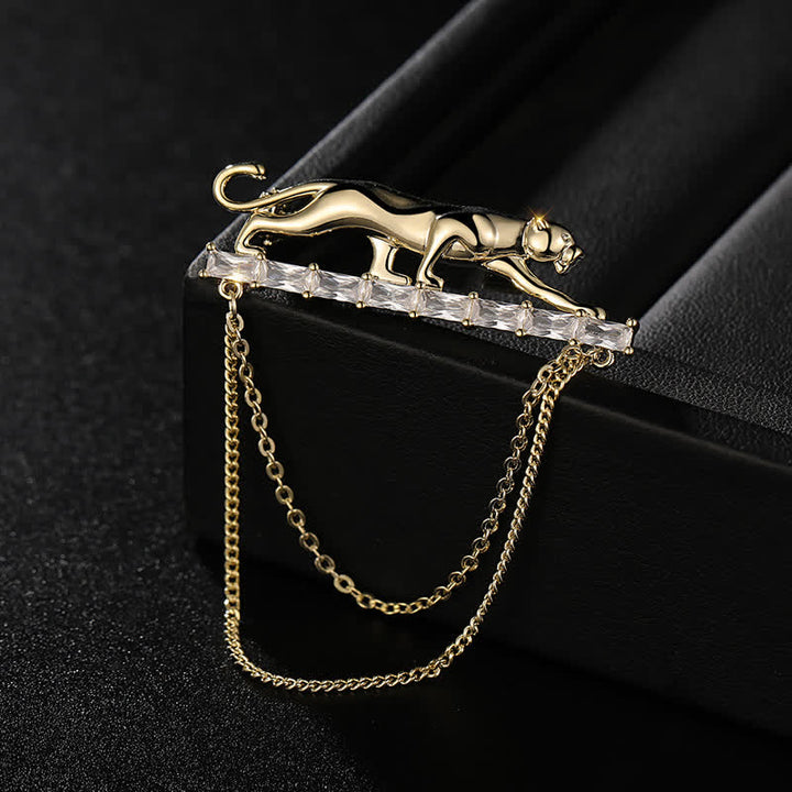 Men's Strolling Cheetah Chain Brooch