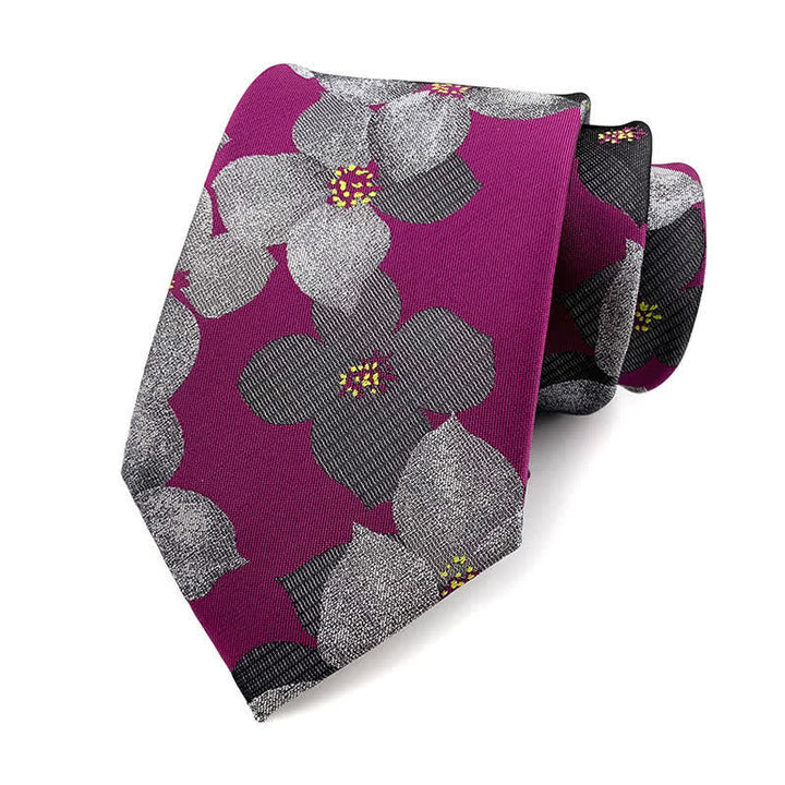 Men's Elegant Large Blossom Floral Necktie