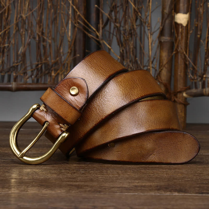 Men's Trend Worn-out Wrinkled Leather Belt