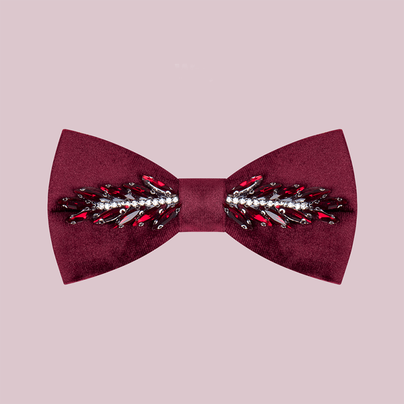 Men's Witty Crystal Velvet Bow Tie