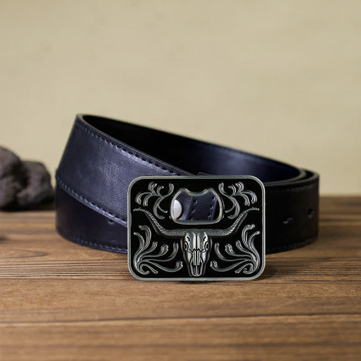 Men's DIY Opener Buckle Leather Belt