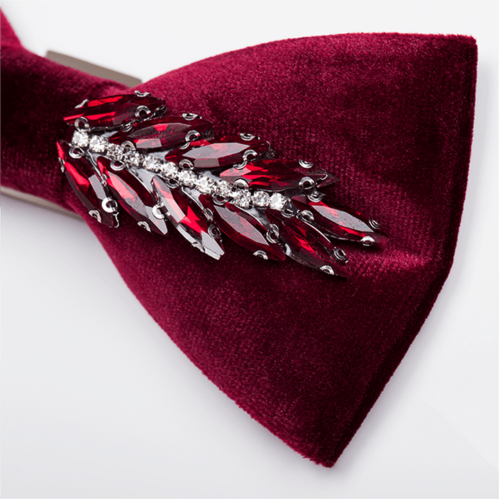 Men's Witty Crystal Velvet Bow Tie