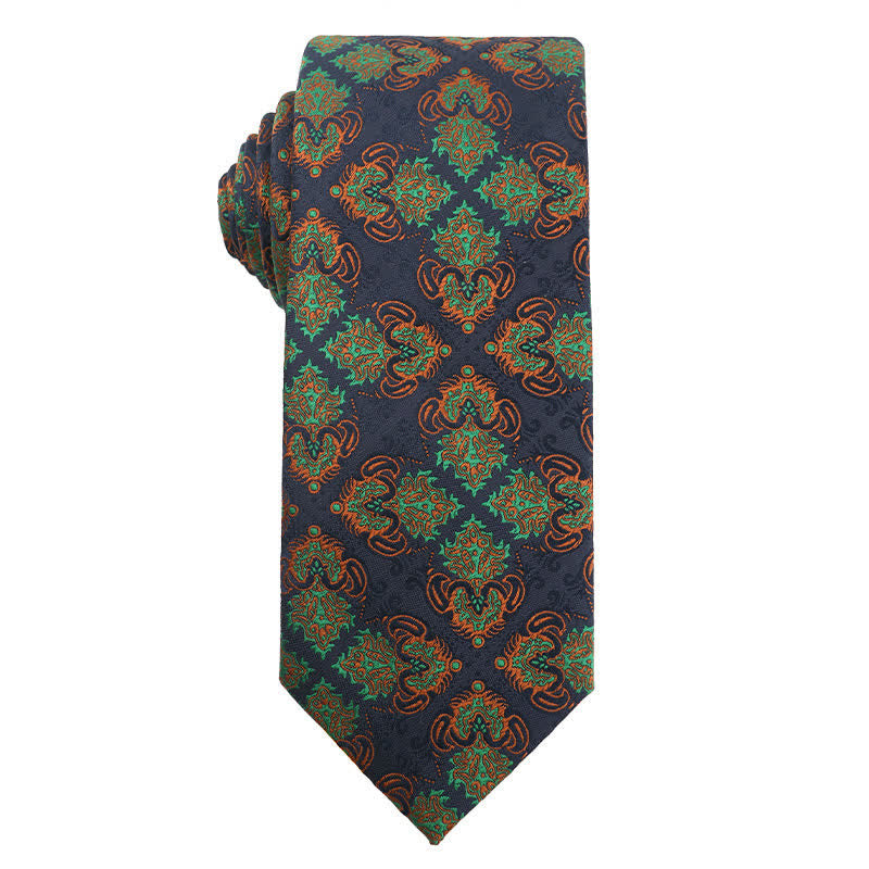 Men's Forest Green Orange Series Necktie - Exotic - image 2