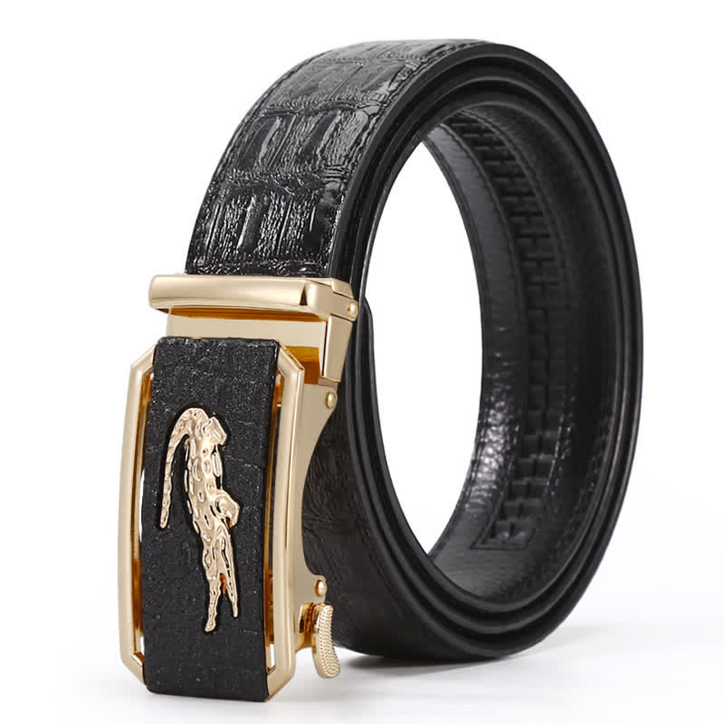 Men's Crocodile Relief Buckle Leather Belt