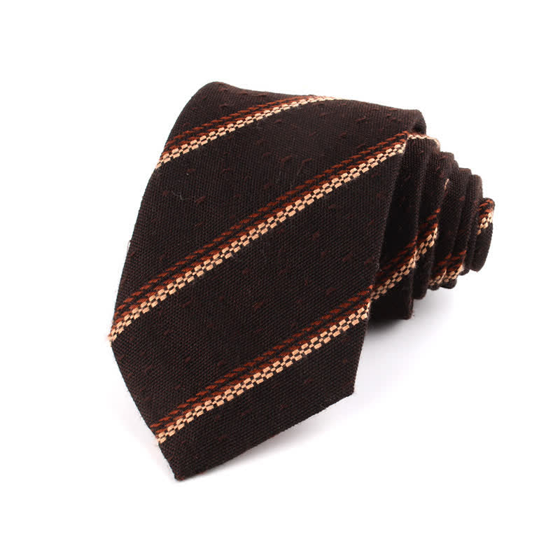 Men's British Soft Wool-like Striped Necktie