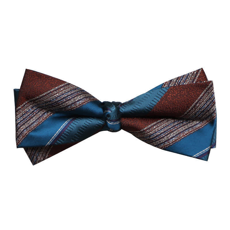 Men's Retro Striped Color Clash Bow Tie