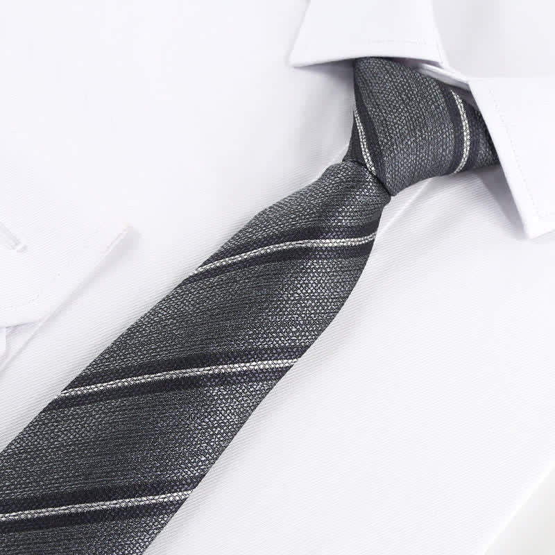 Men's Modern Textured Striped Necktie