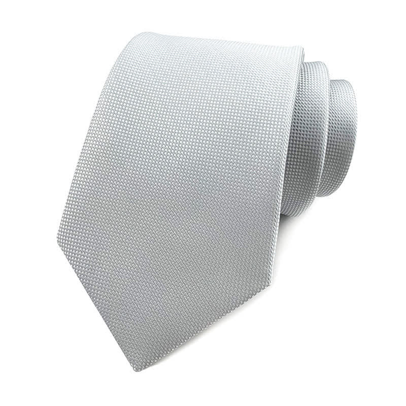 Men's Simple Solid Color Skinny Necktie - White - image 17