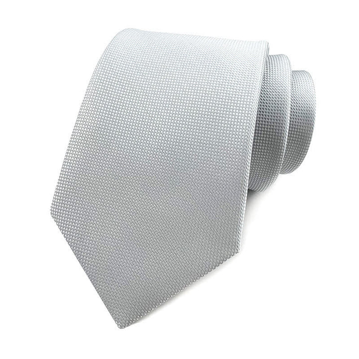 Men's Simple Solid Color Skinny Necktie - White - image 17
